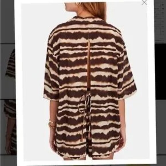 NWT Nanushka Madrid and Soho cotton crepe boxer shorts and camp shirt - Size Sma - Picture 3 of 5